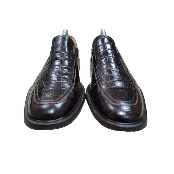 Cole Haan Collection Men's Brown Leather Croc Design Slip On Loafers Size 9 M - Picture 7 of 12